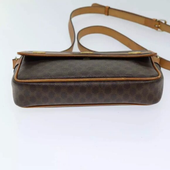 CELINE Macadam Canvas Shoulder Bag PVC Brown - Picture 9 of 16